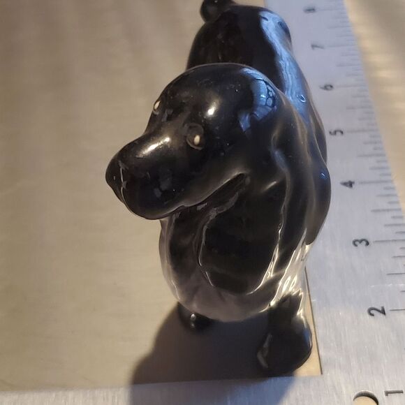 Vintage Porcelain Ceramic Spaniel Dog Canine Animal Figurine Black White - Picture 8 of 8